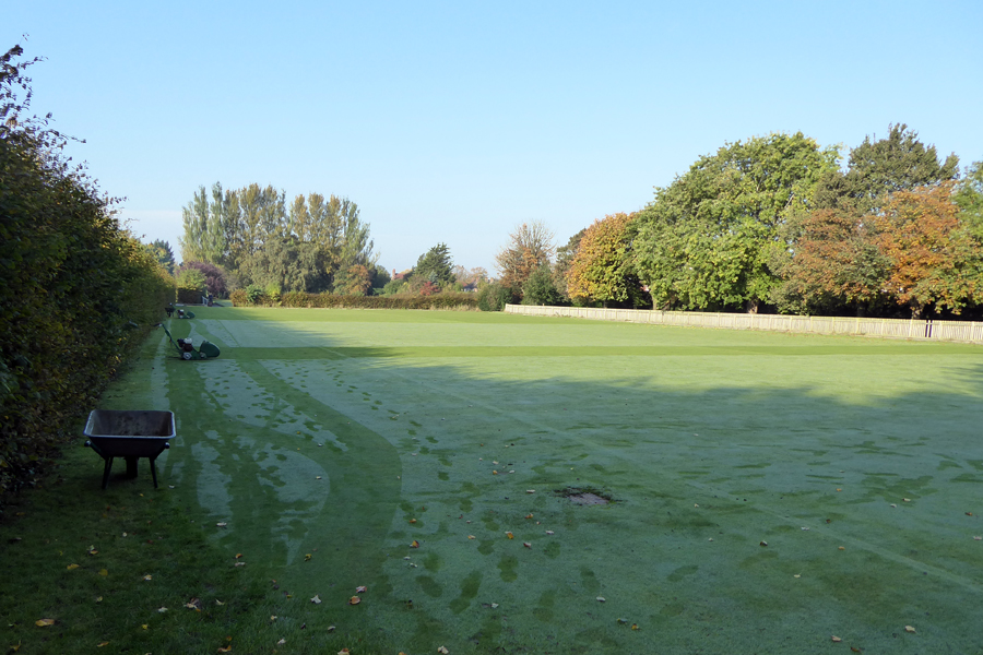 Autumn lawn maintenance Chester Croquet Club